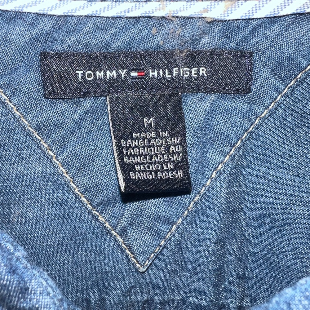 Tommy Hilfiger Casual Blue Jean Button Down Shirt - Picture 6 of 9